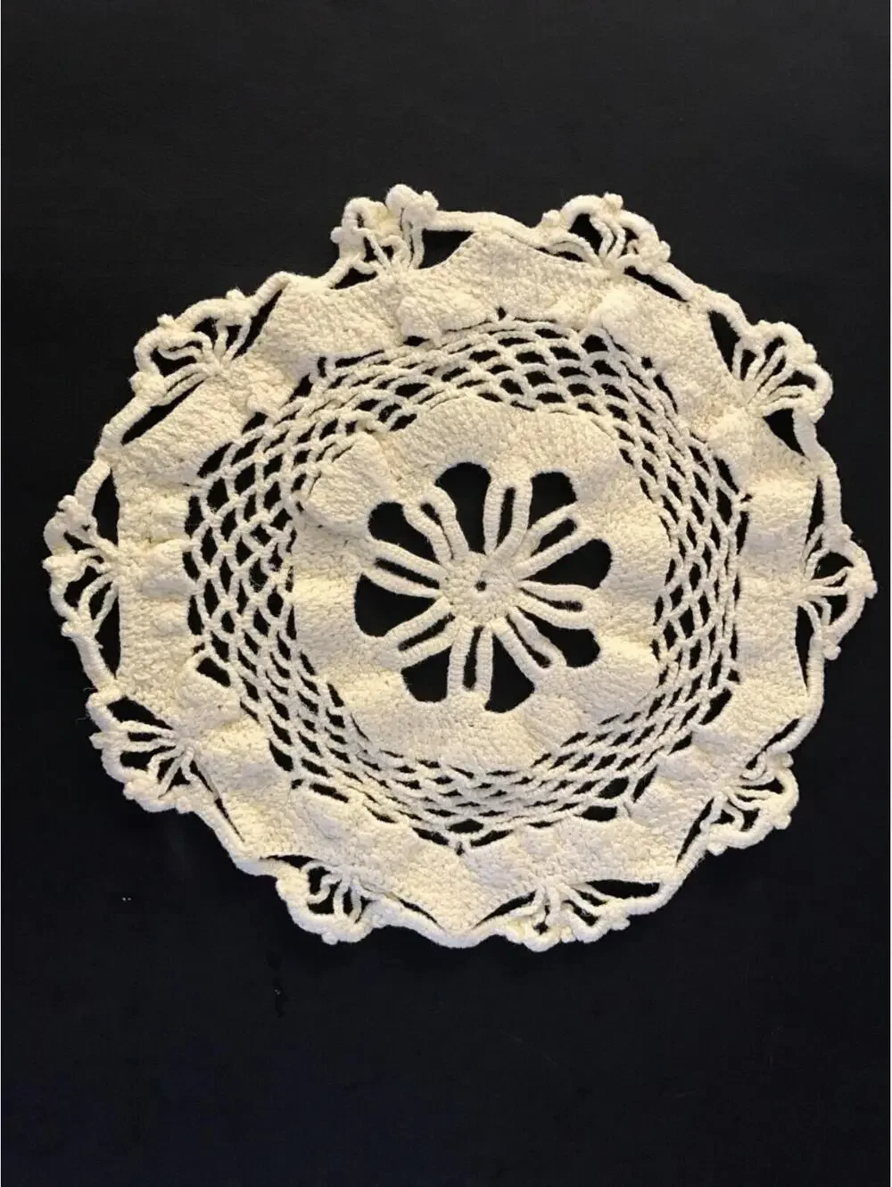 Vintage Crochet Doilies: Butterfly Filet, Round Cotton Table Decor